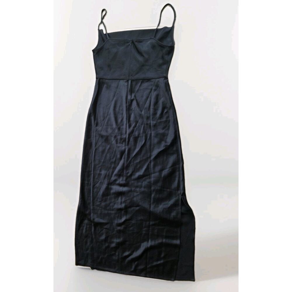 BHLDN EVENING SATIN DRESS 4 CALI SEDONA DRAPE NECK Black color - Picture 7 of 7